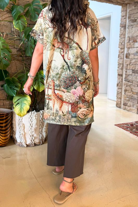 Made in Italy Roza T Shirt Tunic Jungle Kingdom